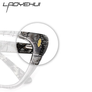 Brand Acetate Transparent Square Prescription Glasses Myopia Clear Women Computer Eyewear Frames  Cat Eye Fake Glasses