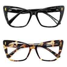 Load image into Gallery viewer, Brand Acetate Transparent Square Prescription Glasses Myopia Clear Women Computer Eyewear Frames  Cat Eye Fake Glasses