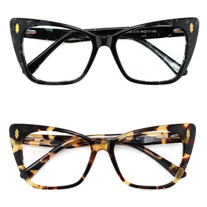 Brand Acetate Transparent Square Prescription Glasses Myopia Clear Women Computer Eyewear Frames  Cat Eye Fake Glasses