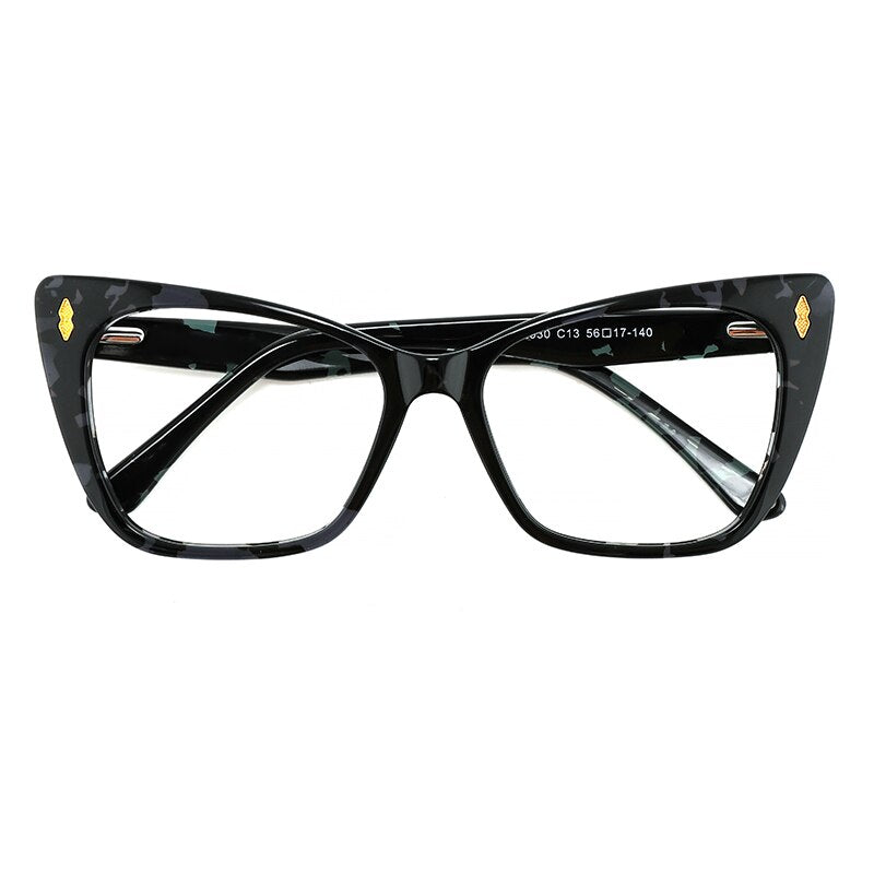 Brand Acetate Transparent Square Prescription Glasses Myopia Clear Women Computer Eyewear Frames  Cat Eye Fake Glasses