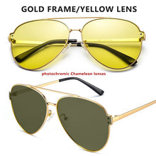 Load image into Gallery viewer, Brand Aviation Blue Pink Driving Photochromic Sunglasses Men Women Polarized Chameleon Sun Glasses Male oculos de sol masculino