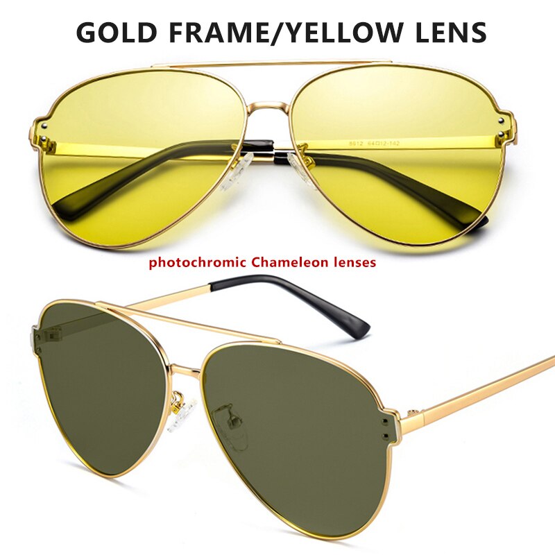Brand Aviation Blue Pink Driving Photochromic Sunglasses Men Women Polarized Chameleon Sun Glasses Male oculos de sol masculino