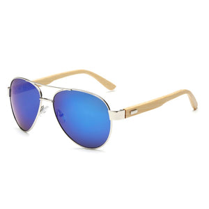 Brand Bamboo Wood Sunglasses Men Women Coating Mirror Sun Glasses Male UV400 Shades Eyewear Gafas De Sol