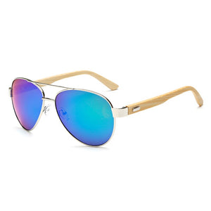 Brand Bamboo Wood Sunglasses Men Women Coating Mirror Sun Glasses Male UV400 Shades Eyewear Gafas De Sol