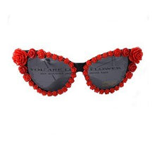 Load image into Gallery viewer, Brand Design Baroque Cat Eye Flowers Black Sunglasses Charm Women Casual Beach Crystal Rhinestones Designer Sunglasses Gifts