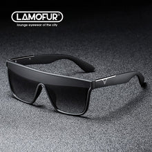 Load image into Gallery viewer, Brand Design Rectangle Sunglasses Men&#39;s Flat Top One-piece Lens Popular Sun Glasses 2023 09