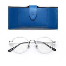 Carica l&#39;immagine nel visualizzatore di Gallery, Brand Design Gentle Sonicwalker Eyeglasses Frames Round Titanium Myopia  Anti Blue Prescription Glasses Men Women With Case