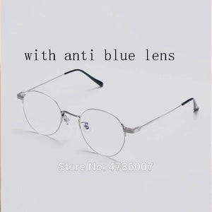 Brand Design Gentle Sonicwalker Eyeglasses Frames Round Titanium Myopia  Anti Blue Prescription Glasses Men Women With Case
