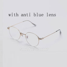 Carica l&#39;immagine nel visualizzatore di Gallery, Brand Design Gentle Sonicwalker Eyeglasses Frames Round Titanium Myopia  Anti Blue Prescription Glasses Men Women With Case