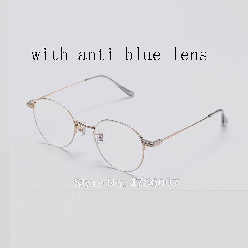 Brand Design Gentle Sonicwalker Eyeglasses Frames Round Titanium Myopia  Anti Blue Prescription Glasses Men Women With Case