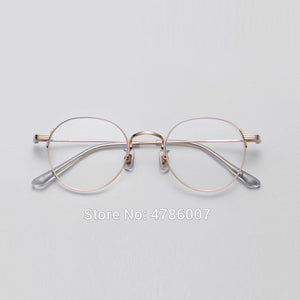 Brand Design Gentle Sonicwalker Eyeglasses Frames Round Titanium Myopia  Anti Blue Prescription Glasses Men Women With Case