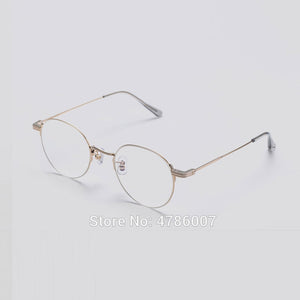 Brand Design Gentle Sonicwalker Eyeglasses Frames Round Titanium Myopia  Anti Blue Prescription Glasses Men Women With Case