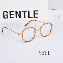Load image into Gallery viewer, Brand Design Gentle Yeti Optical Eyeglasses Frames Round Titanium Myopia Reading Prescription Glasses Men Women With Case