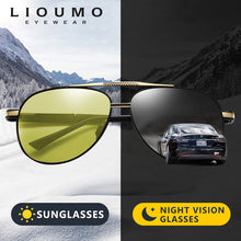 Load image into Gallery viewer, Brand Design Pilot Sunglasses Men Polarized Photochromic Glasses Day Night Safety Driving Eyewear HD Women gafas de sol hombre