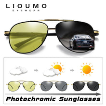 Load image into Gallery viewer, Brand Design Pilot Sunglasses Men Polarized Photochromic Glasses Day Night Safety Driving Eyewear HD Women gafas de sol hombre