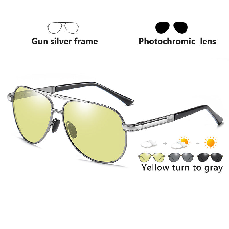 Brand Design Pilot Sunglasses Men Polarized Photochromic Glasses Day Night Safety Driving Eyewear HD Women gafas de sol hombre