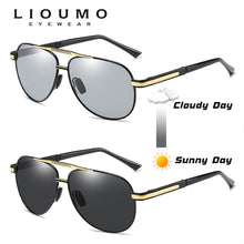 Load image into Gallery viewer, Brand Design Pilot Sunglasses Men Polarized Photochromic Glasses Day Night Safety Driving Eyewear HD Women gafas de sol hombre