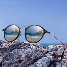 Load image into Gallery viewer, Brand Design Retro Oval Sunglasses Men Polarized Aluminium Magnesium Alloy Vintage Unisex Driving Sun Glasses Resin Male Glasses
