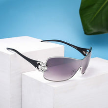 Load image into Gallery viewer, Brand Designer Diamond Sunglasses Crystal Diamond Sunglasses for Women One Piece Shades Visor Oculos Top