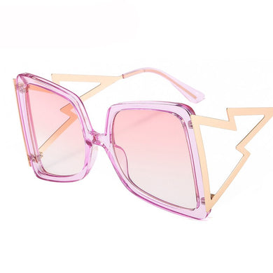 Brand Designer Butterfly Square Sunglasses Women Vintage Lightning Frame Gradient Oversized Sun Glasses For Female UV400