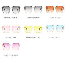 Load image into Gallery viewer, Brand Designer  Trend Square Gradient Large Frame Sunglass Frame Unisex  Brand Sunglasses Women