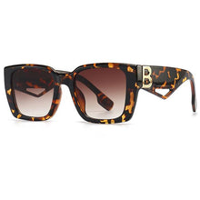 Load image into Gallery viewer, Brand Designer Vintage Sunglasses Men Women Black Square Eyewear B Letter Sun Glasses Shades With Neck Chain Lanyard
