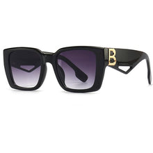 Load image into Gallery viewer, Brand Designer Vintage Sunglasses Men Women Black Square Eyewear B Letter Sun Glasses Shades With Neck Chain Lanyard