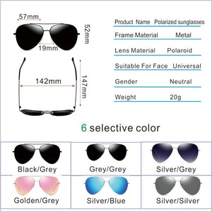 Brand Designer Polarized Sunglasses Men Women Classic Metal Frame Sun Glasses Men’S Shades Eyewear Exellent Quallity