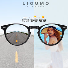 Load image into Gallery viewer, Brand Designer Round Photochromic Sunglasses Women Men TR90 Temples Polarized Anti-UV Lens Sun Glasses Chameleon Female Glasses