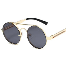 Load image into Gallery viewer, Brand Designer Round Steampunk Sunglasses Men Women Classic Retro Vintage Sun Glasses Male Female Black Driving Eyewear