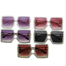 Load image into Gallery viewer, Brand Designer Square Sunglasses Women 2023  Rhinestone Sun Glasses Summer Shades Oversized Eyeglasses Female