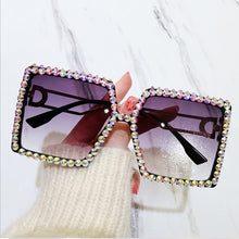 Load image into Gallery viewer, Brand Designer Square Sunglasses Women 2023  Rhinestone Sun Glasses Summer Shades Oversized Eyeglasses Female