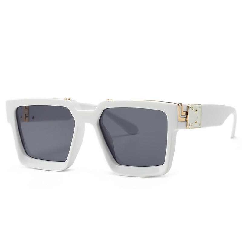 Brand Designer Square Ladies Blue Sky Shades  Sun Glasses Rectangle Stylish UV400 Punk Sunglasses For Men