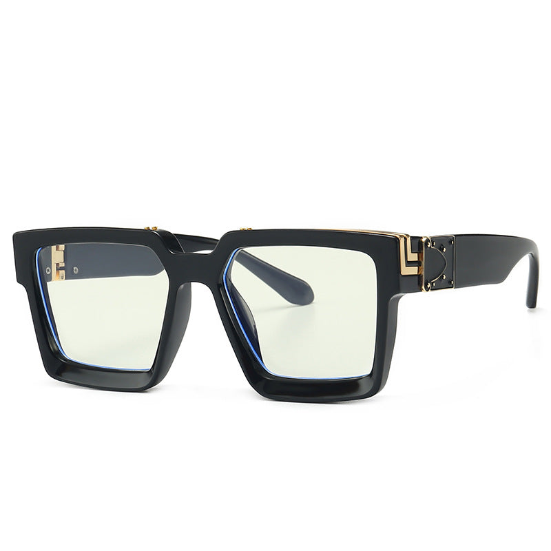 Brand Designer Square Ladies Blue Sky Shades  Sun Glasses Rectangle Stylish UV400 Punk Sunglasses For Men