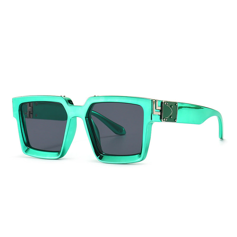 Brand Designer Square Ladies Blue Sky Shades  Sun Glasses Rectangle Stylish UV400 Punk Sunglasses For Men