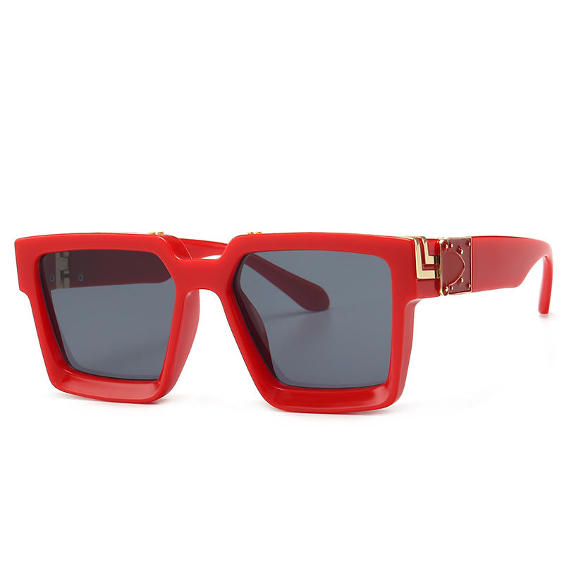 Brand Designer Square Ladies Blue Sky Shades  Sun Glasses Rectangle Stylish UV400 Punk Sunglasses For Men