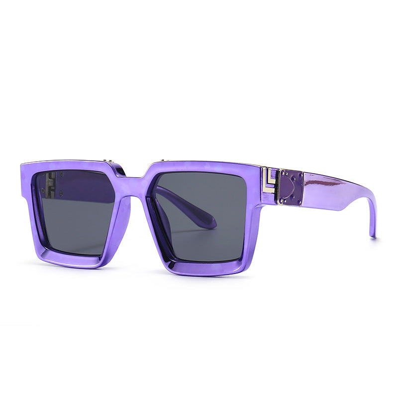 Brand Designer Square Ladies Blue Sky Shades  Sun Glasses Rectangle Stylish UV400 Punk Sunglasses For Men