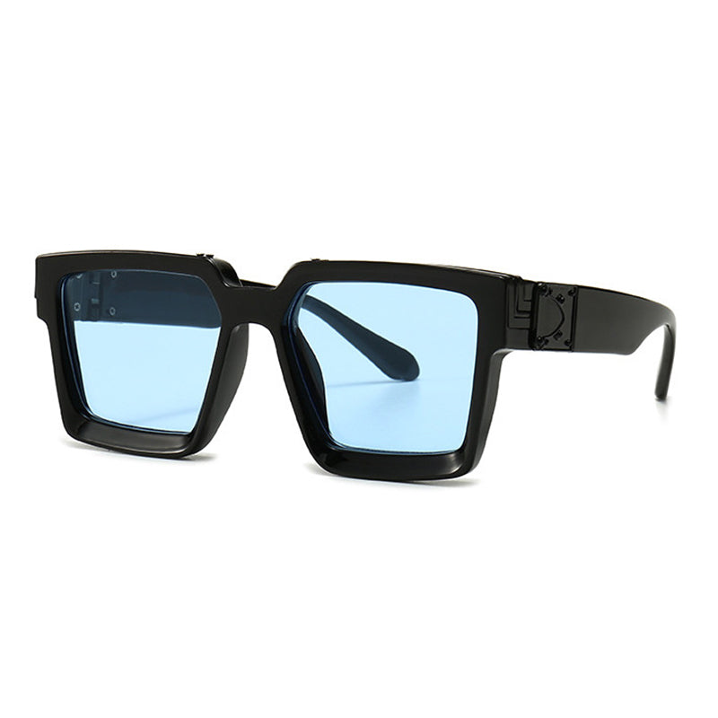 Brand Designer Square Ladies Blue Sky Shades  Sun Glasses Rectangle Stylish UV400 Punk Sunglasses For Men