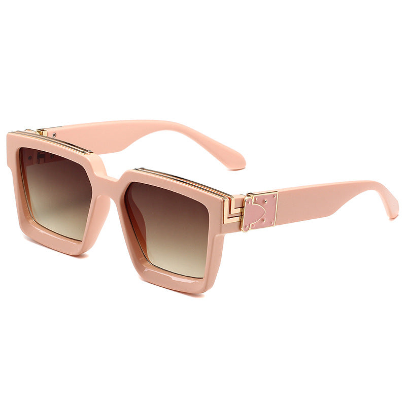 Brand Designer Square Ladies Blue Sky Shades  Sun Glasses Rectangle Stylish UV400 Punk Sunglasses For Men