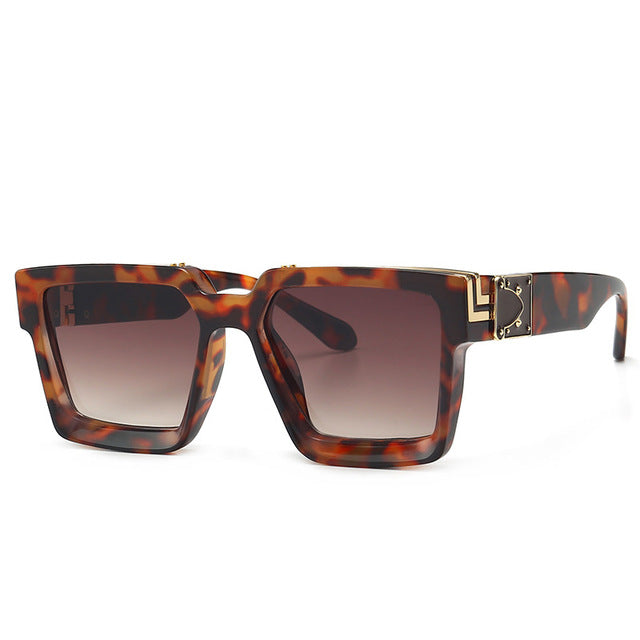 Brand Designer Square Ladies Blue Sky Shades  Sun Glasses Rectangle Stylish UV400 Punk Sunglasses For Men