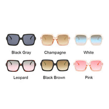Load image into Gallery viewer, Brand Designer Square Sunglasses Women Big Frame  Sun Glasses Female  Gradient Champagne Black Oculos De Sol