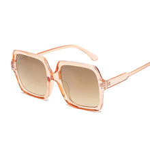 Load image into Gallery viewer, Brand Designer Square Sunglasses Women Big Frame  Sun Glasses Female  Gradient Champagne Black Oculos De Sol