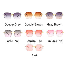 Load image into Gallery viewer, Brand Designer Square Sunglasses Women Big Frame  Sun Glasses Female Vintage Rimless Gradient Lunette De Soleil Femme