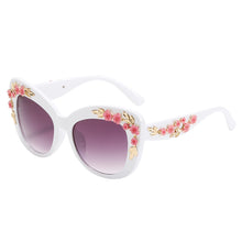 Load image into Gallery viewer, Brand Designer Women's Floral Stud Embellished Party Oversized Butterfly Sunglasses 2023 Oversized Flower Decor Sun Glasses