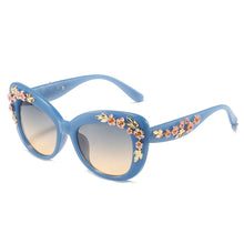 Load image into Gallery viewer, Brand Designer Women's Floral Stud Embellished Party Oversized Butterfly Sunglasses 2023 Oversized Flower Decor Sun Glasses