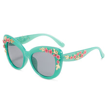 Load image into Gallery viewer, Brand Designer Women's Floral Stud Embellished Party Oversized Butterfly Sunglasses 2023 Oversized Flower Decor Sun Glasses