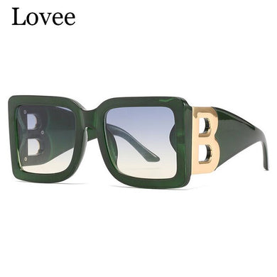 Brand Green Sunglasses Women 2023  Overszied Sunglasses For Men Large Big Frame Square Glasses UV400 Brown Oculos