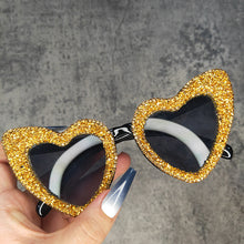 Load image into Gallery viewer, Brand Heart Love Women Sunglasses Retro Sexy Silver Bling Stone Sun Glasses Ladies Sunglasses Eyewear Oculos De Sol