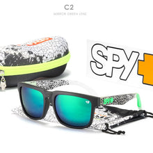 Load image into Gallery viewer, Brand men Square Sunglasses HD Polarized  Sun Glasses Reflective Coating Mirror lens Green UV400 Spy+ With Case