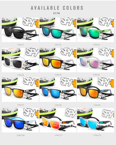 Brand men Square Sunglasses HD Polarized  Sun Glasses Reflective Coating Mirror lens Green UV400 Spy+ With Case